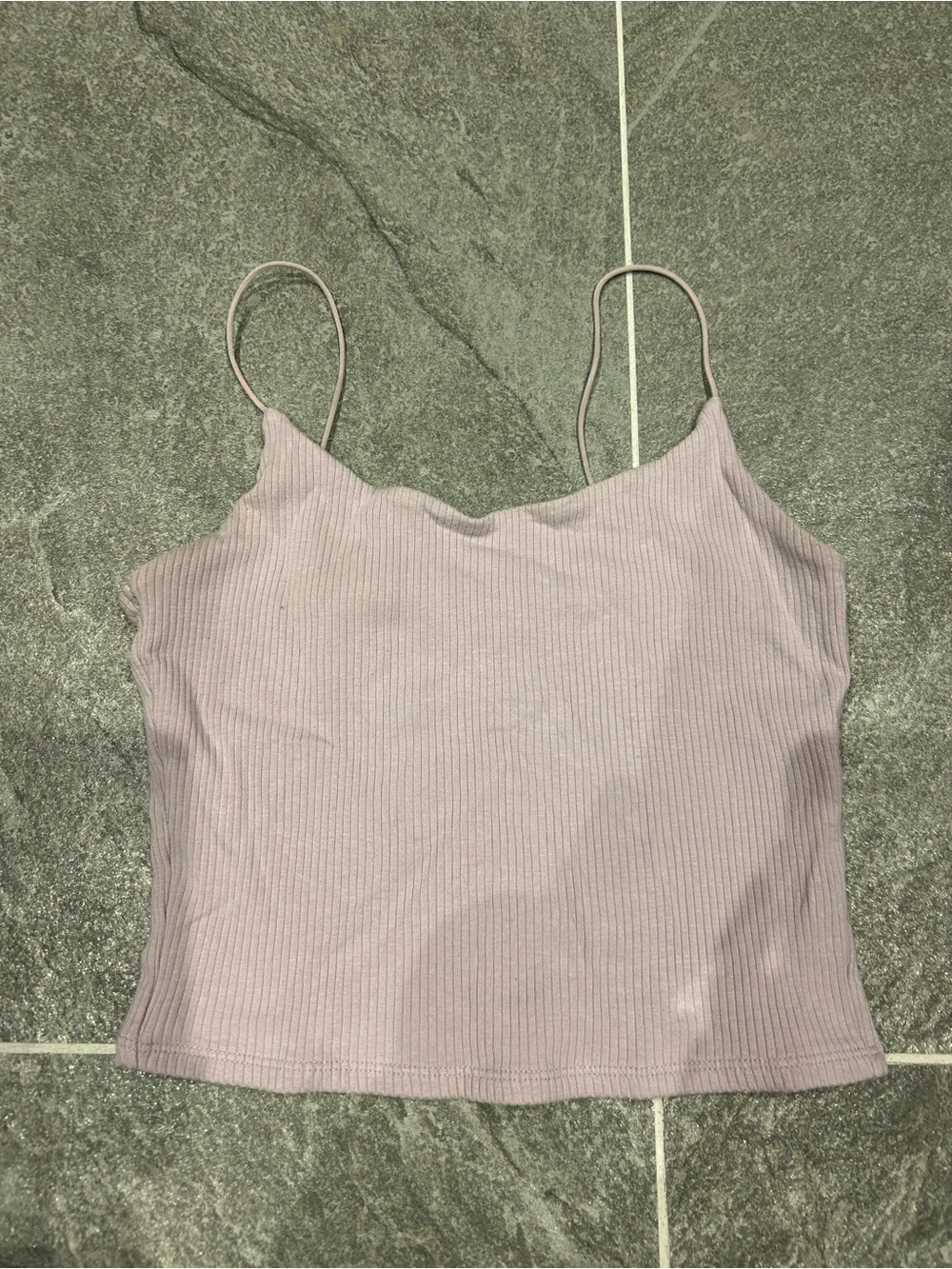 Garage Ribbed Spaghetti Strap Cami - Dusty Mauve